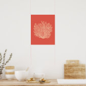 Afdrukken van ventilatorkoraal, doorschijnend op d poster (Keuken)