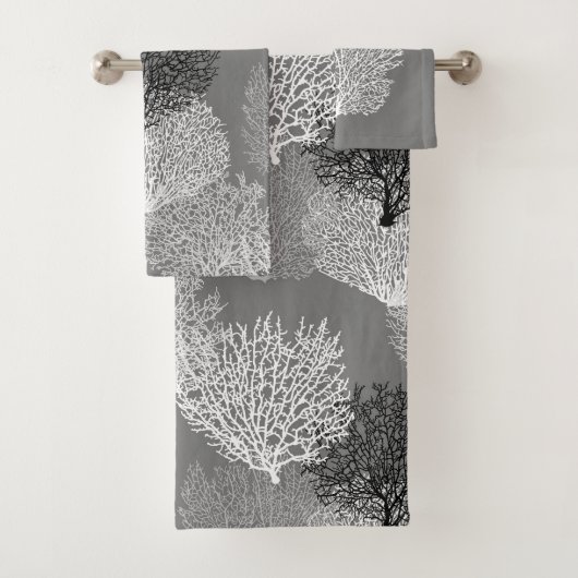 Afdrukken van ventilatorkoraal, schaduwen van zilv bad handdoek (Insitu)