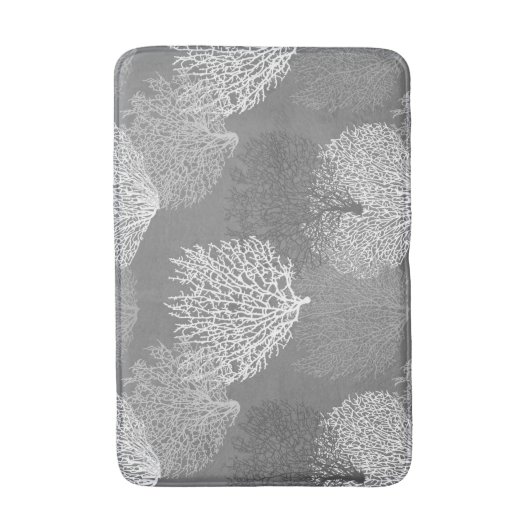 Afdrukken van ventilatorkoraal, schaduwen van zilv badmat (Voorkant Verticaal)