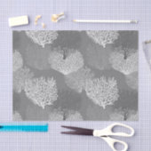 Afdrukken van ventilatorkoraal, schaduwen van zilv tissuepapier (Craft)