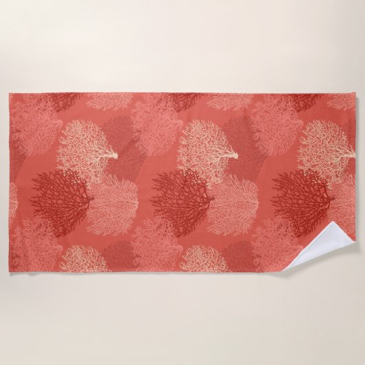 Afdrukken van ventilatorkoralen, schaduwen van kor strandlaken (Voorkant)