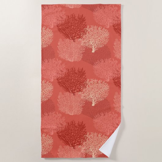 Afdrukken van ventilatorkoralen, schaduwen van kor strandlaken (Voorkant)