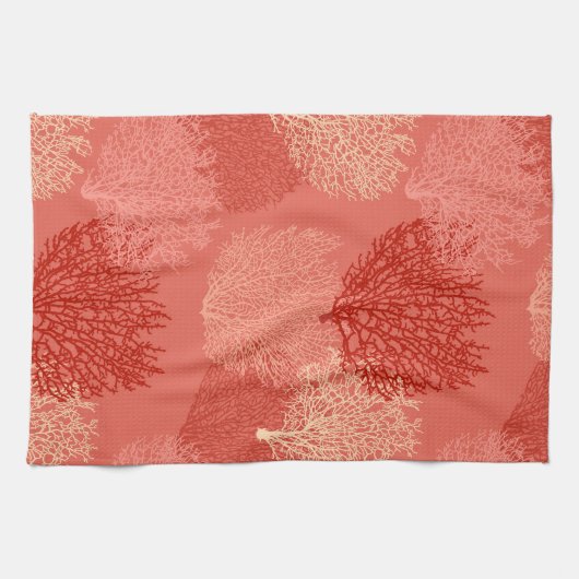 Afdrukken van ventilatorkoralen, schaduwen van kor theedoek (Horizontaal)