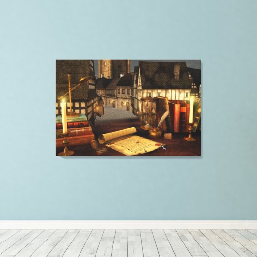 Afdrukken van verouderd horizons Canvas (Insitu (Houten vloer))