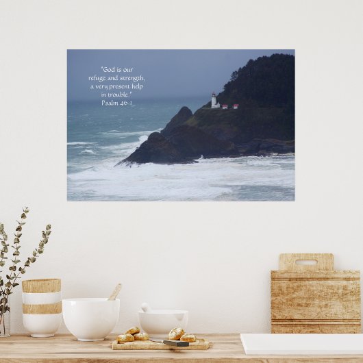 Afdrukken van vuurtoren met Scriptversie Poster (Keuken)