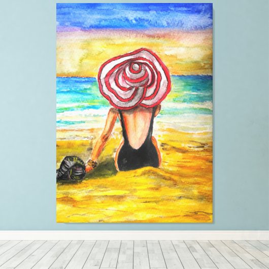 Afdrukken van Zeeen en damescanvas - schilderkunst (Insitu (Houten vloer))