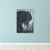 Afdrukken van zwart-wit paard (Insitu (Houten vloer))