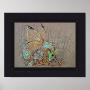 Afdrukken - vlinderdraak en muis poster