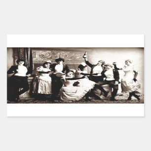  afdrukken voor feestmeisjes rechthoekige sticker