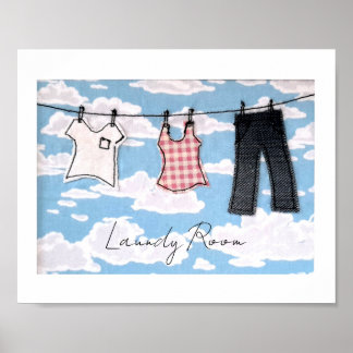 Afdrukken voor wasruimte poster