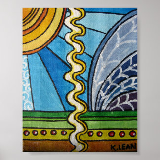 Afdrukken Wavy Line Scene Poster