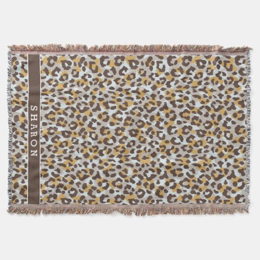 Afdrukmonogram van kleurige bruine kathedah deken (Voorkant)