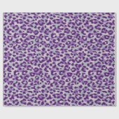 Afdrukmonogram van kleurrijke paarse cheetah cadeaupapier (Vlak)