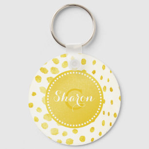 Afdrukmonogram voor roofbruine glitter cheetah sleutelhanger