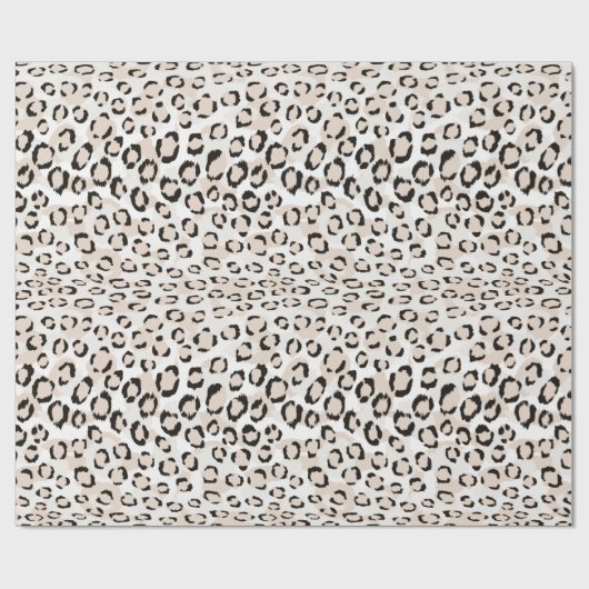 Afdrukmonogram voor zwarte en witte cheetah cadeaupapier (Vlak)