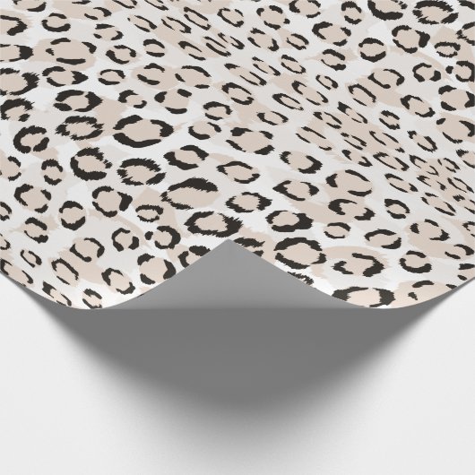 Afdrukmonogram voor zwarte en witte cheetah cadeaupapier (Hoek)
