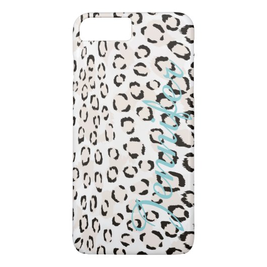 Afdrukmonogram voor zwarte en witte cheetah Case-Mate iPhone case (Achterkant)