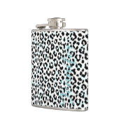 Afdrukmonogram voor zwarte en witte cheetah heupfles (Links)