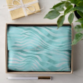 Afdrukontkoppeling Turquoise Metallic Zebra Tissuepapier (Geschenk)