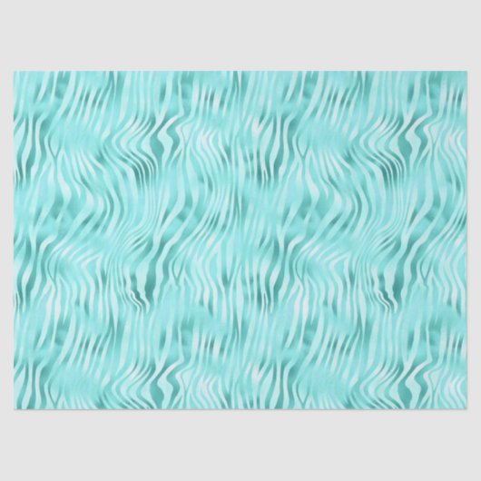 Afdrukontkoppeling Turquoise Metallic Zebra Tissuepapier (Voorkant)