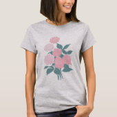 Afdrukontwerp roze aanjager Bouquet Block T-shirt (Voorkant)