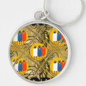 Afdrukontwerp van Afrikaanse traditionele motif-kl Sleutelhanger (Voorkant)