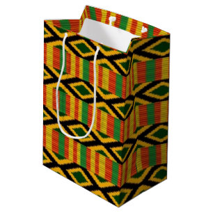 Afdrukontwerp voor Afrikaans multi-kleurenpatroon Medium Cadeauzakje