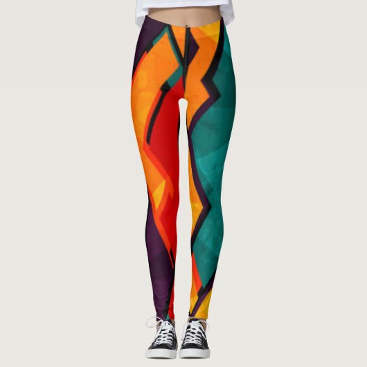 Afdrukontwerp voor Afrikaans multikleurenpatroon Leggings (Voorkant)