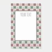 Afdrukpatroon rode en groene gecheckte dog post-it® notes (Voorkant)