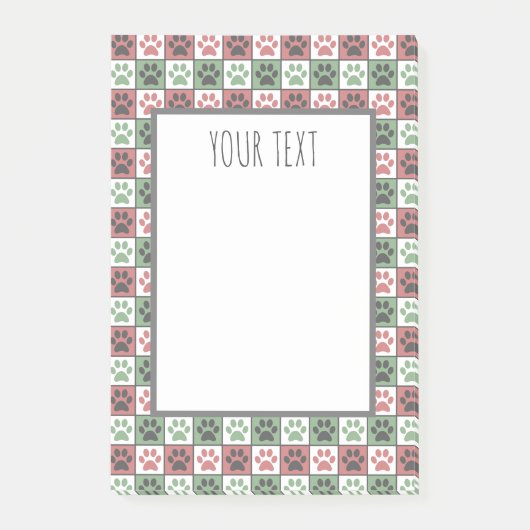 Afdrukpatroon rode en groene gecheckte dog post-it® notes (Voorkant)
