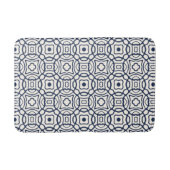 Afdrukpatroon van Navy en Cream Quatrefoil Block Badmat (Voorkant)