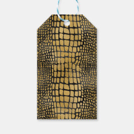 AFDRUKPATROON ZWART EN GOLD ALLIGATOR CADEAULABEL