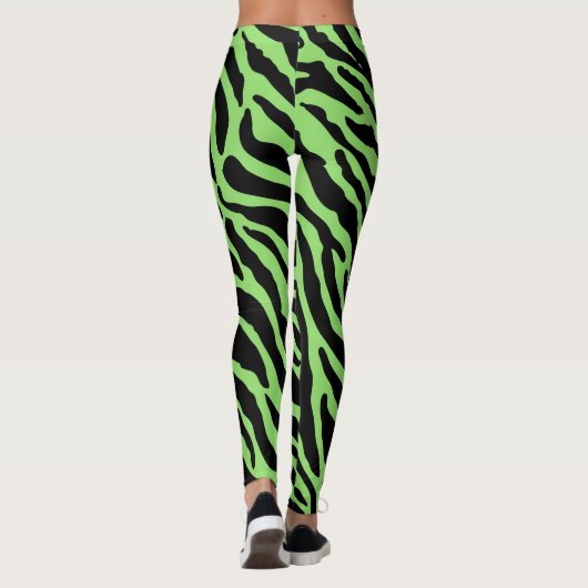 Afdrukstrips voor groene en zwarte dieren leggings (Achterkant)