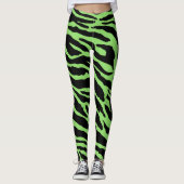 Afdrukstrips voor groene en zwarte dieren leggings (Voorkant)