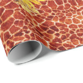 AFDRUKTE GIRAFFE, LEOPARD FUR RIBBON EN SUFLOWERS CADEAUPAPIER (Rol Hoek)