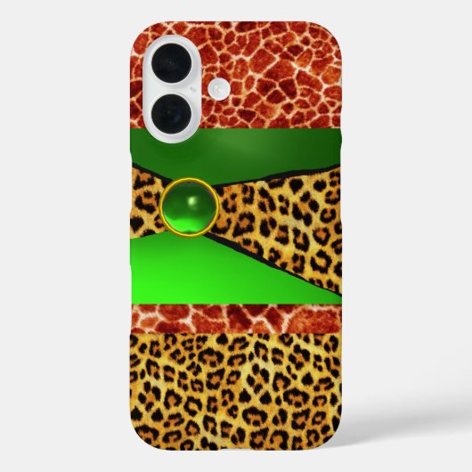 AFDRUKTE GIRAFFE LEOPARD HUID GREEN EMERALD GEM Case-Mate iPhone CASE (Achterkant)