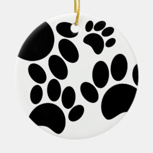 Afdruktekeningen voor puppy Paw bevestigen Keramisch Ornament