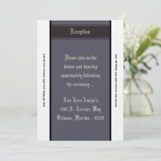 affaire de cravate noire de carte de la réception (Debout devant)