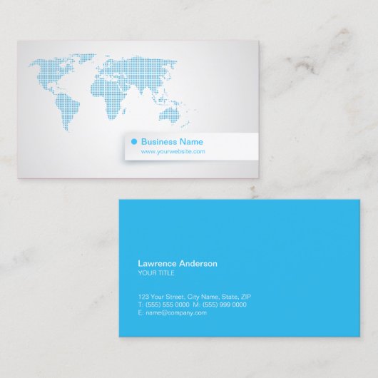 Affaires globales de technologie bleue de carte du (Devant / Derrière)