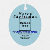 Affaires Noël bleu clair Ovale métal ornement (Recto)