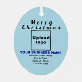 Affaires Noël bleu clair Ovale métal ornement (Verso)