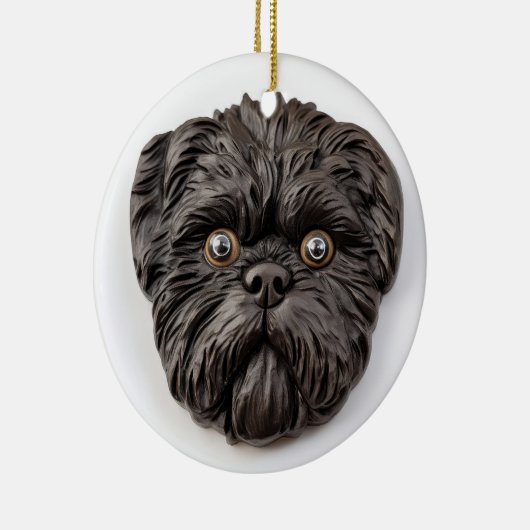 Affenpinscher 3D geïnspireerd Keramisch Ornament (Rechts)