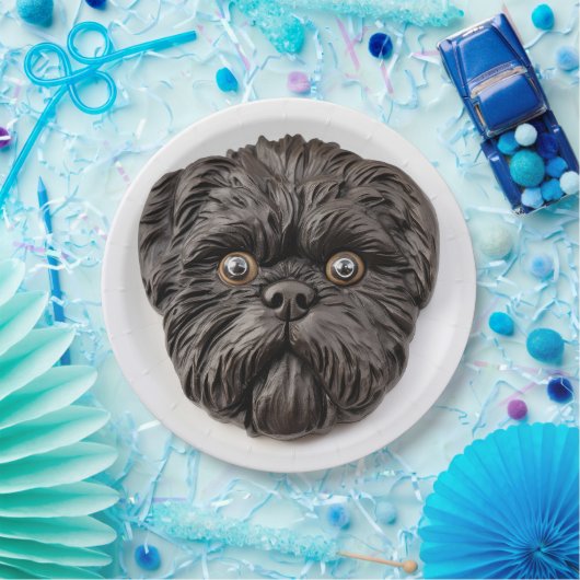 Affenpinscher 3D geïnspireerd Papieren Bordje (Feest)