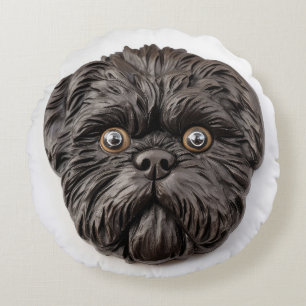 Affenpinscher 3D geïnspireerd Rond Kussen