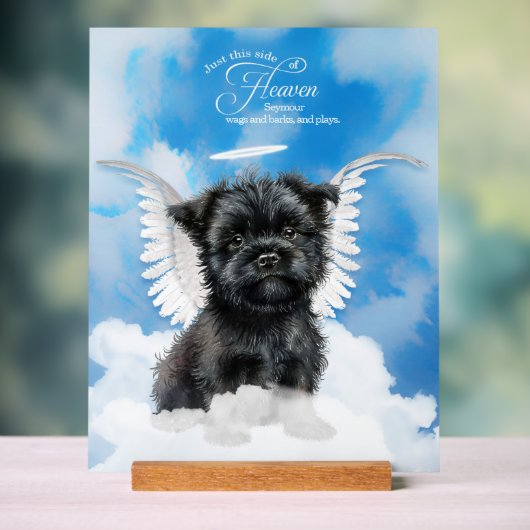 Affenpinscher Angel Chien avec nom Pet Memorial (Neutre)