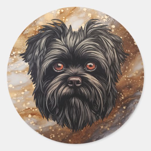 Affenpinscher Apenhond Affens Terrier Ronde Sticker (Voorkant)