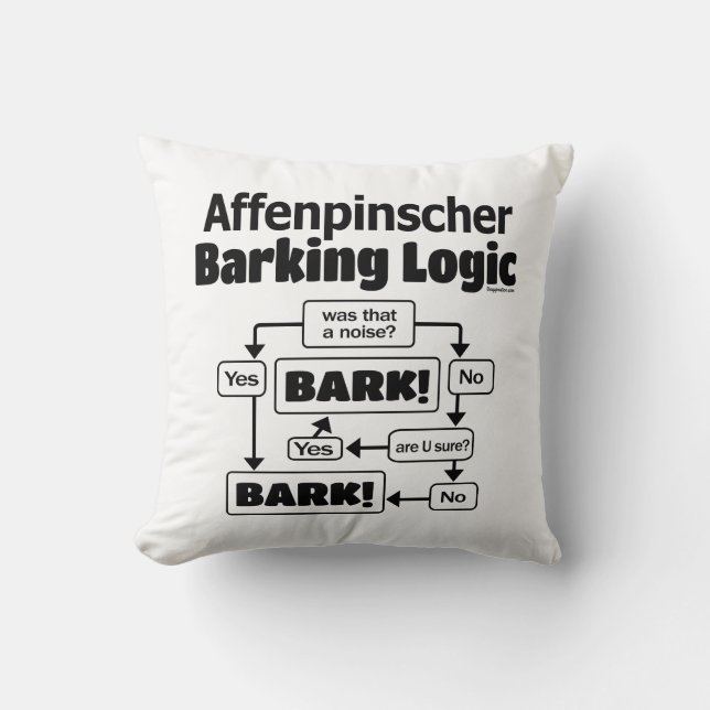 Affenpinscher Barking Logic Kussen (Voorkant)