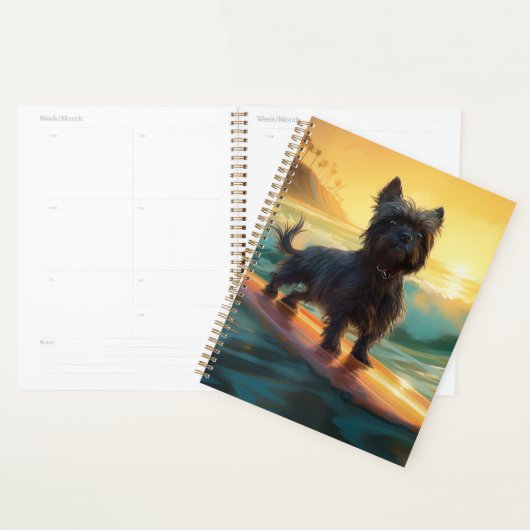 Affenpinscher Beach Surf Peinture (Devant avec enveloppe)