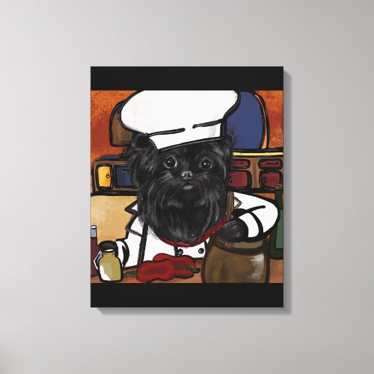 Affenpinscher Chef Canvas Afdruk (Voorkant)