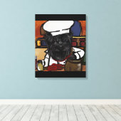 Affenpinscher Chef Canvas Afdruk (Insitu (Houten vloer))